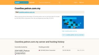 Csonline.petron.com.my server and hosting history - Csonline Petron Login