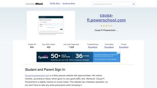 
                            4. Csusa-fl.powerschool.com website. Student and Parent Sign In. - Powerschool Teacher Login Csusa