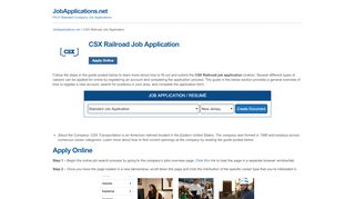 
                            8. CSX Railroad Job Application - Apply Online - Csx Job Portal