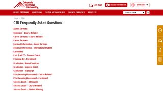 CTU Frequently Asked Questions  CTU