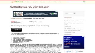 
                            3. CUB Net Banking - City Union Bank Login - India - Cub Internet Banking Portal