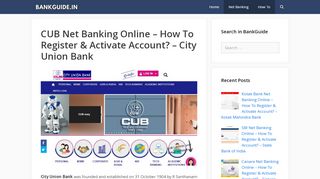 
                            4. CUB Net Banking Online – How To Register & Activate ... - Cub Internet Banking First Time Login