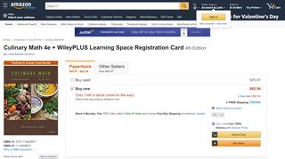 
Culinary Math 4e + WileyPLUS Learning Space Registration ...  
