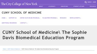
                            2. CUNY School of Medicine\ The Sophie Davis Biomedical ... - Sophie Davis Vip Login