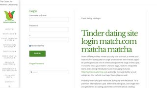 
                            7. Cupid dating site login - The Center for Wellness Leadership - Datingplace Portal