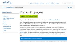 
                            2. Current Employees - Henry Ford Health System - Henry Ford Hospital Employee Portal