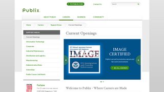 
                            6. Current Openings | Support Areas | Careers | Publix Super ... - Publix Job Application Portal