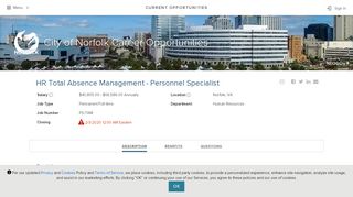 
                            6. Current Opportunities | City of Norfolk Career Opportunities - City Of Norfolk Peoplesoft Login