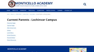 
Current Parents - Lochinvar Campus - Monticello Academy
