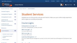 Current Students - Faculty of Business - Athabasca University - Athabasca University Student Portal