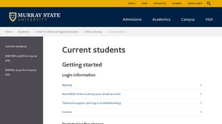 
                            3. Current students - Murray State University - Mygate Portal