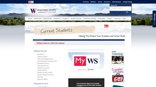 
                            2. Current Students -- Your WS - Walters State - Myws Login