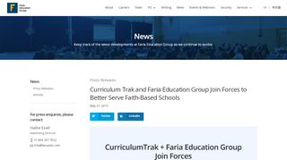 
                            8. Curriculum Trak and Faria Education Group Join Forces to ... - Curriculum Trak Login