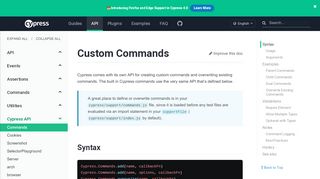 
                            11. Custom Commands | Cypress Documentation - Stoiximan Cy Portal