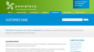
                            4. Customer Care | PeerPlace Networks | Rochester NY - Peerplace Support Portal