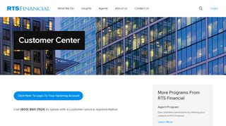 
Customer Center, Customer Login | RTS Financial  
