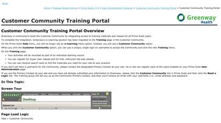 
                            3. Customer Community Training Portal - Greenway Health - Greenway Community Portal