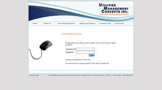 
                            8. Customer Log-In - Utilities Management Concepts - Utility Management Services Portal