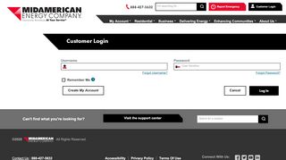
                            6. Customer Login - MidAmerican Energy - Mid Login