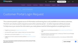 
                            1. Customer Portal Login Request | Acumatica Cloud ERP - Acumatica Login