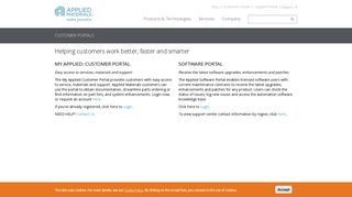 
                            2. Customer Portals | Applied Materials - Applied Materials Supplier Portal