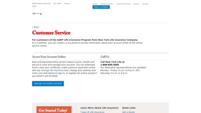 Customer Service - AARP Life Insurance Program from New ...