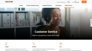 
Customer Service | Discover Student Loans  
