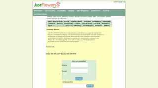 
Customer Service - Just Flowers  
