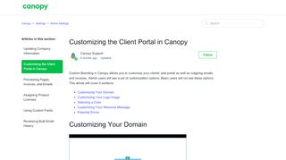 
                            5. Customizing the Client Portal in Canopy – Canopy - Canopy Client Portal