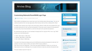 
Customizing Webmail/cPanel/WHM Login Page | Arvixe Blog  
