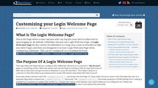 Customizing your Login Welcome Page | s2Member® - S2member Portal