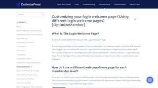 
                            5. Customizing your login welcome page (Using different login ... - Optimizepress 2 Portal