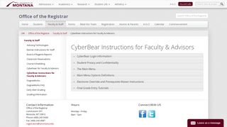 
                            5. CyberBear Instructions for Faculty & Advisors - University of ... - University Of Montana Cyberbear Portal