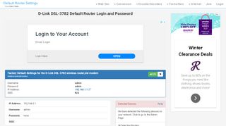 
                            8. D-Link DSL-3782 Default Router Login and Password - Talktalk D Link Router Portal