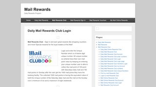 
                            5. Daily Mail Rewards Club Login – Mail Rewards - Daily Mail Rewards Club Members Portal