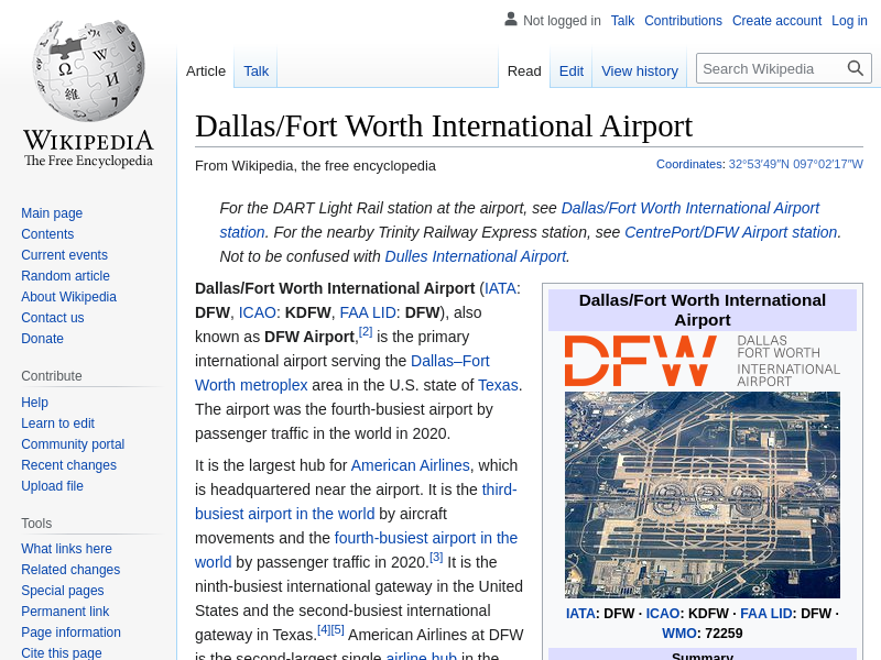 
                            2. Dallas/Fort Worth International Airport - Wikipedia