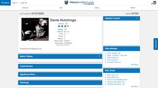 Dante Hutchings | Trackwrestling Profile - S201 Track Wrestling Portal