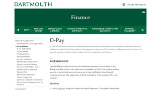 
                            1. Dartmouth Pay (D-Pay) - D Pay Login
