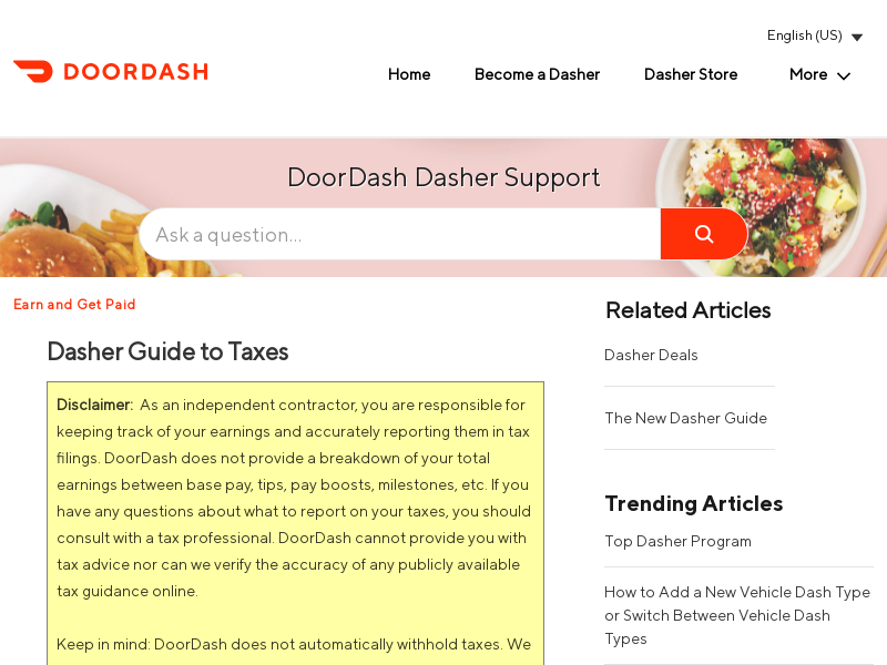 
                            10. Dasher Guide to Taxes - DoorDash
