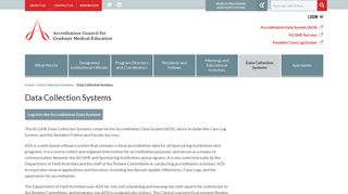 
                            2. Data Collection Systems - acgme - Webads Portal