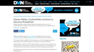 
                            6. Datran Media, ContextWeb combine to become PulsePoint - Contextweb Portal