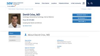 
                            4. David Criss, MD - MelroseWakefield Healthcare - Melrose Internal Medicine Patient Portal