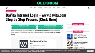 
                            8. DaVita Intranet Login - www.davita.com Step by Step Process ... - Davita Village Web Davita Portal Employees