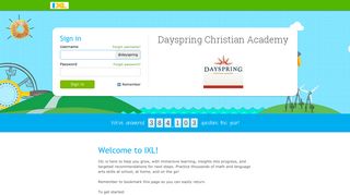 
Dayspring Christian Academy - IXL  
