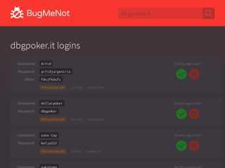 
                            9. dbgpoker.it passwords - BugMeNot