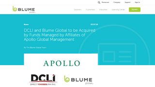 
                            8. DCLI and Blume Global to be Acquired by Funds Managed by ... - Provado Dispatch Manager Portal