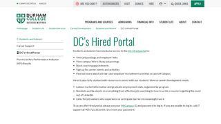 DC's Hired Portal | Durham College - Durham College Hired Portal