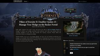 
                            3. Deadfire Update 25 - Manage Your Pledge on the Backer Portal! - Deadfire Backer Portal