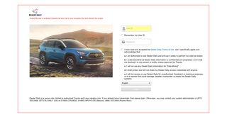 Dealer Daily Login - Toyota Tis Portal Page