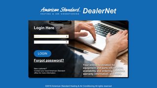 
                            3. DealerNet - American Standard Online Portal